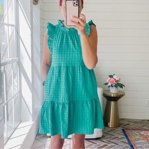 Green gingham dress